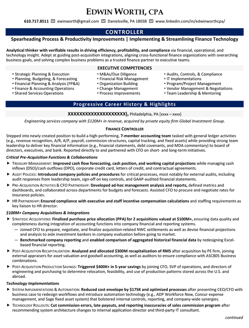 resume writer executive